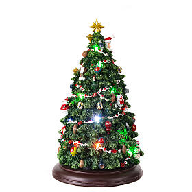 Spieluhr, rotierender Weihnachtsbaum, mit LED-Beleuchtung, 35x20x20 cm