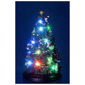 Spieluhr, rotierender Weihnachtsbaum, mit LED-Beleuchtung, 35x20x20 cm