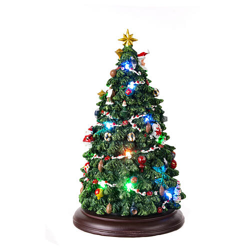 Spieluhr, rotierender Weihnachtsbaum, mit LED-Beleuchtung, 35x20x20 cm 3