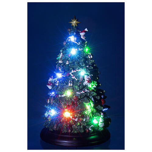 Árvore de Natal que roda 35x20x20 cm luzes LED e música 2