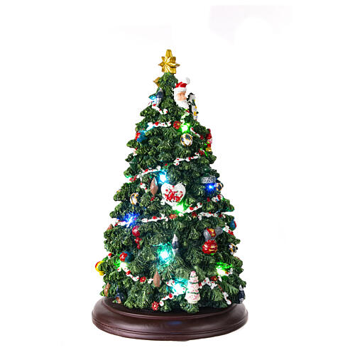 Árvore de Natal que roda 35x20x20 cm luzes LED e música 4