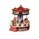Christmas carousel, red and white, music box, 10x8x8 in s3