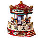 Christmas carousel, red and white, music box, 10x8x8 in s4