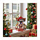 Christmas carousel, red and white, music box, 10x8x8 in s5