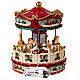 Christmas carousel, red and white, music box, 10x8x8 in s7