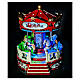Boîte à musique carrousel de Noël rouge et blanc 25x20x20 cm s2