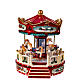 Boîte à musique carrousel de Noël rouge et blanc 25x20x20 cm s1