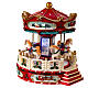 Boîte à musique carrousel de Noël rouge et blanc 25x20x20 cm s6