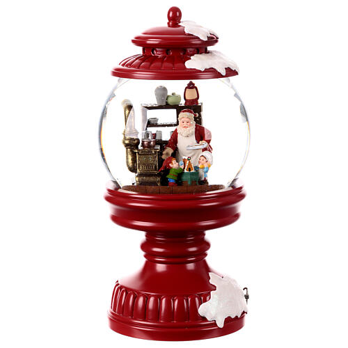 Szklana kula ze Świętym Mikołajem, z pozytywką, 30x15x15 cm 1