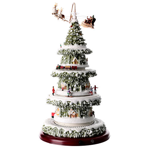 Spieluhr, Schneebedeckter Weihnachtsbaum, 45x25x25 cm 9