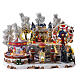 Christmas village with carousel and big wheel, LED lights and music, 12x18x14 in s1