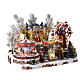 Christmas village with carousel and big wheel, LED lights and music, 12x18x14 in s7