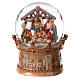Carillón esfera de vidrio navideña Natividad 25x20x20 cm iluminado medley 8 melodías navideñas s1