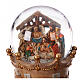 Carillón esfera de vidrio navideña Natividad 25x20x20 cm iluminado medley 8 melodías navideñas s3