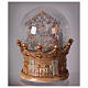 Carillon sfera di vetro natalizia Natività 25x20x20 cm illuminato medley 8 melodie natalizie s2