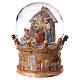 Carillon sfera di vetro natalizia Natività 25x20x20 cm illuminato medley 8 melodie natalizie s4