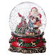 Christmas snow globe with music box, Santa and teddy bear, 8x6x6 in s2