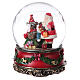 Christmas snow globe with music box, Santa and teddy bear, 8x6x6 in s3