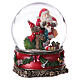 Christmas snow globe with music box, Santa and teddy bear, 8x6x6 in s4