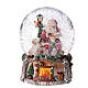 Caixa de música globo de neve Pai Natal sentado com animais 20x20x20 cm lareira s2