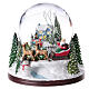 Boîte à musique boule à neige paysage hivernal enneigé avec Père Noël 20x20x20 cm s1