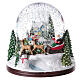 Boîte à musique boule à neige paysage hivernal enneigé avec Père Noël 20x20x20 cm s2