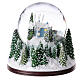 Boîte à musique boule à neige paysage hivernal enneigé avec Père Noël 20x20x20 cm s5