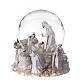 Christmas snow globe with music box, white and silver Nativity, 6x6x6 in s3