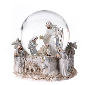 Carillón Navidad blanco plata esfera de vidrio navideña 20x15x15 cm