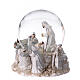 Boîte à musique boule à neige Nativité blanc argent 20x15x15 cm s3