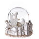 Boîte à musique boule à neige Nativité blanc argent 20x15x15 cm s5