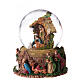 Carillón Natividad esfera de vidrio nieve purpurina 20x15x15 cm reyes magos pastores s3