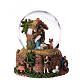 Carillón Natividad esfera de vidrio nieve purpurina 20x15x15 cm reyes magos pastores s4