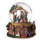 Boîte à musique boule à neige Nativité avec Rois Mages et berger 20x15x15 cm s2
