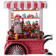 Christmas snow globe with music box: Santa's workshop on a cart, 12x8x4 in s2