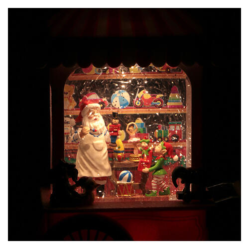 Boîte à musique de Noël atelier du Père Noël 30x20x10 cm 3