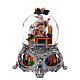 Christmas snow globe with music box: Santa creating toys with his elves, 10x8x8 in s1