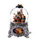 Christmas snow globe with music box: Santa creating toys with his elves, 10x8x8 in s3