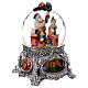 Christmas snow globe with music box: Santa creating toys with his elves, 10x8x8 in s4