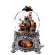 Carillon natalizio sfera di vetro Babbo Natale elfi aiutanti regali 25x20x20 cm s3