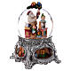 Carillon natalizio sfera di vetro Babbo Natale elfi aiutanti regali 25x20x20 cm s4