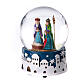 Carillon natalizio sfera di vetro adorazione dei Magi 15x10x10 cm s3