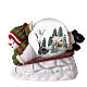 Christmas snow globe with music box: snowman on a sleigh, 8x10x6 in s1