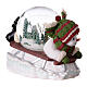 Christmas snow globe with music box: snowman on a sleigh, 8x10x6 in s4