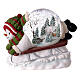Christmas snow globe with music box: snowman on a sleigh, 8x10x6 in s6