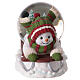 Snowman on sled music snow globe glass 20x25x15 cm s3
