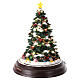 Carillon Albero di Natale giochi di luce girevole 35x25x25 cm 8 melodie natalizie s3