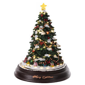 Christmas Tree Music Box with rotating light effects 35x25x25 cm 8 Christmas melodies