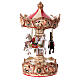 Christmas carousel music box with angels, horses, clowns white red 25 cm s3