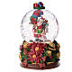 Boîte à musique Père Noël petite fille et cadeaux 25x15x15 cm couronne de Noël boule à neige s5